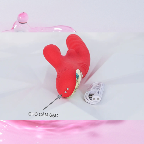 Dương vật giả đa năng có 2 nhánh phụ rung - liếm - thụt siêu kích thích 2