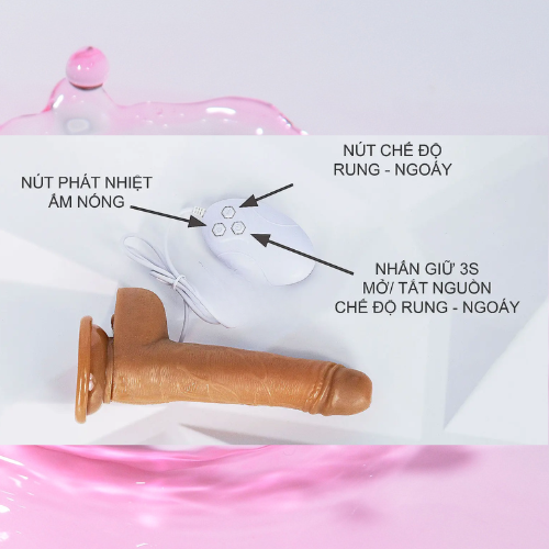 Dương vật giả gắn tường rung thụt phát nhiệt  3