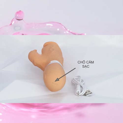 Máy massage có nhánh tai thỏ rung kích thích 3