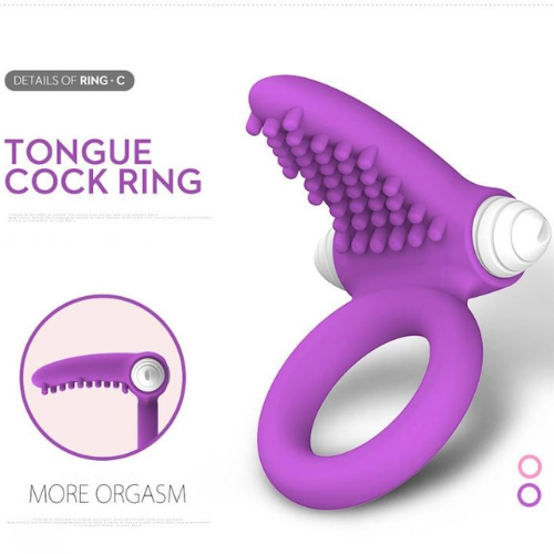 Vòng đeo dương vật rung lưỡi liếm 3