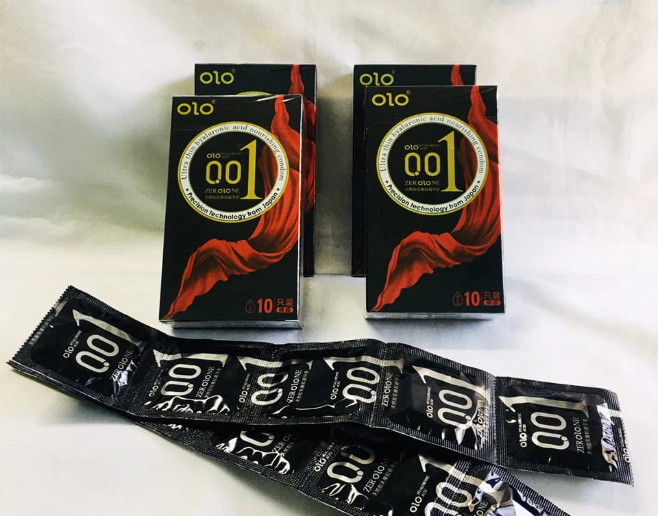 Bao cao su OLO Thin 001 Square Black hộp 10 bao