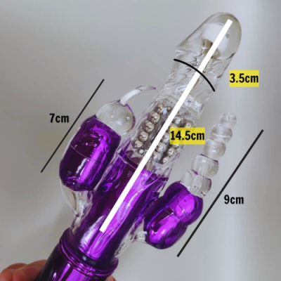 Dương vật giả 3 đầu pin sạc cao cấp