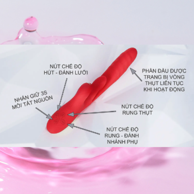 Dương Vật Gỉa Rung Tự Động Có Nhánh Masage Điểm G - KL615