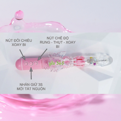 Dương vật giả tự động rung thụt LOTUS có nhánh phụ