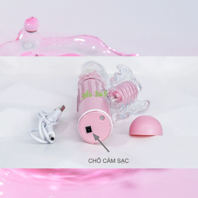 Dương vật giả tự động rung thụt LOTUS có nhánh phụ