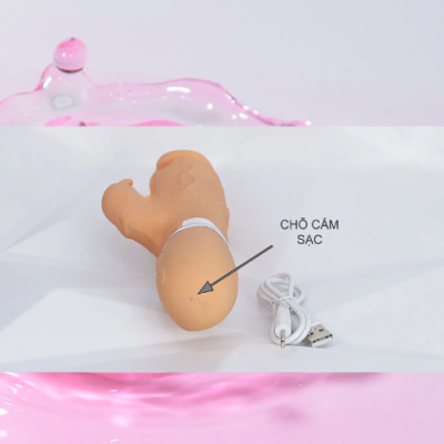 Máy massage có nhánh tai thỏ rung kích thích