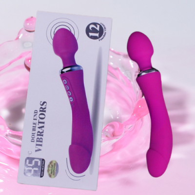 Máy mát xa điểm G kết hợp dương vật giả rung 2 đầu đa năng ấm nóng Double End