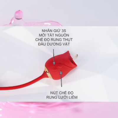 Trứng rung tình yêu hoa hồng hai đầu lưỡi liếm và trứng rung thụt