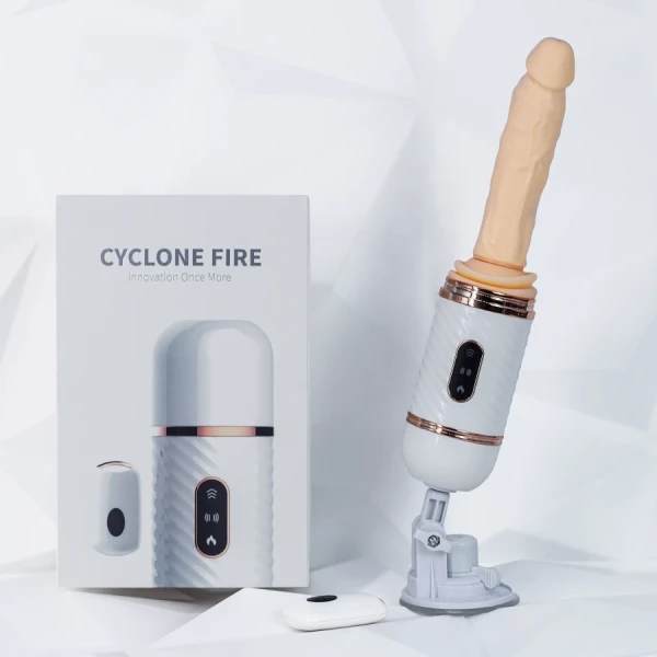 Dương vật giả có đế Cyclone Fire rung thụt, phát nhiệt điều khiển từ xa