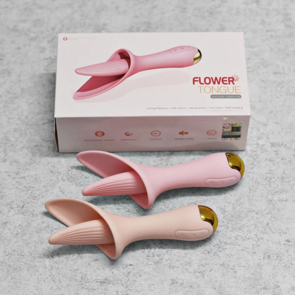 M&aacute;y m&aacute;t xa lưỡi liếm massage Flower rung nhiều chế độ nhỏ gọn