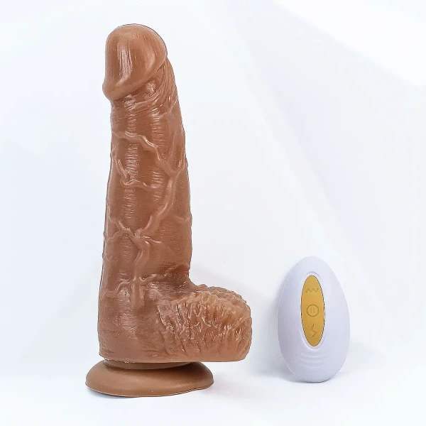 Dương vật giả có đế rung - thụt - ngoáy - phát nhiệt kèm điều khiển