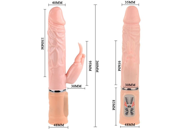 Sex toy dương vật giả phát nhiệt đa chức năng Baile DBL48 5
