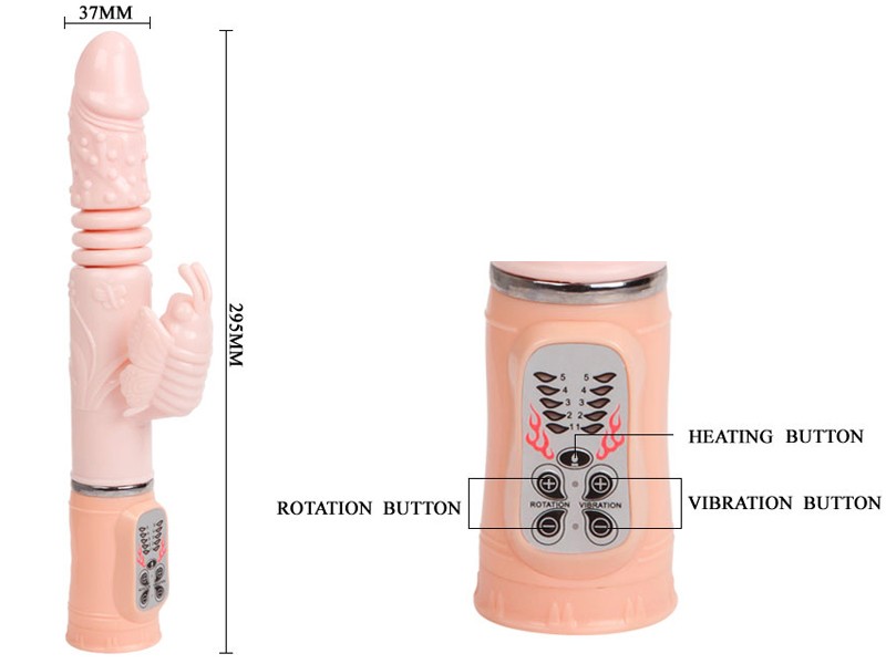 Sex toy dương vật giả phát nhiệt cao cấp pin sạc Wild Butterfly 4