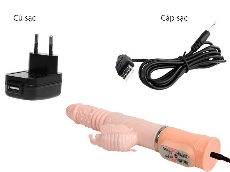 Sex toy dương vật giả phát nhiệt cao cấp pin sạc Wild Butterfly 5