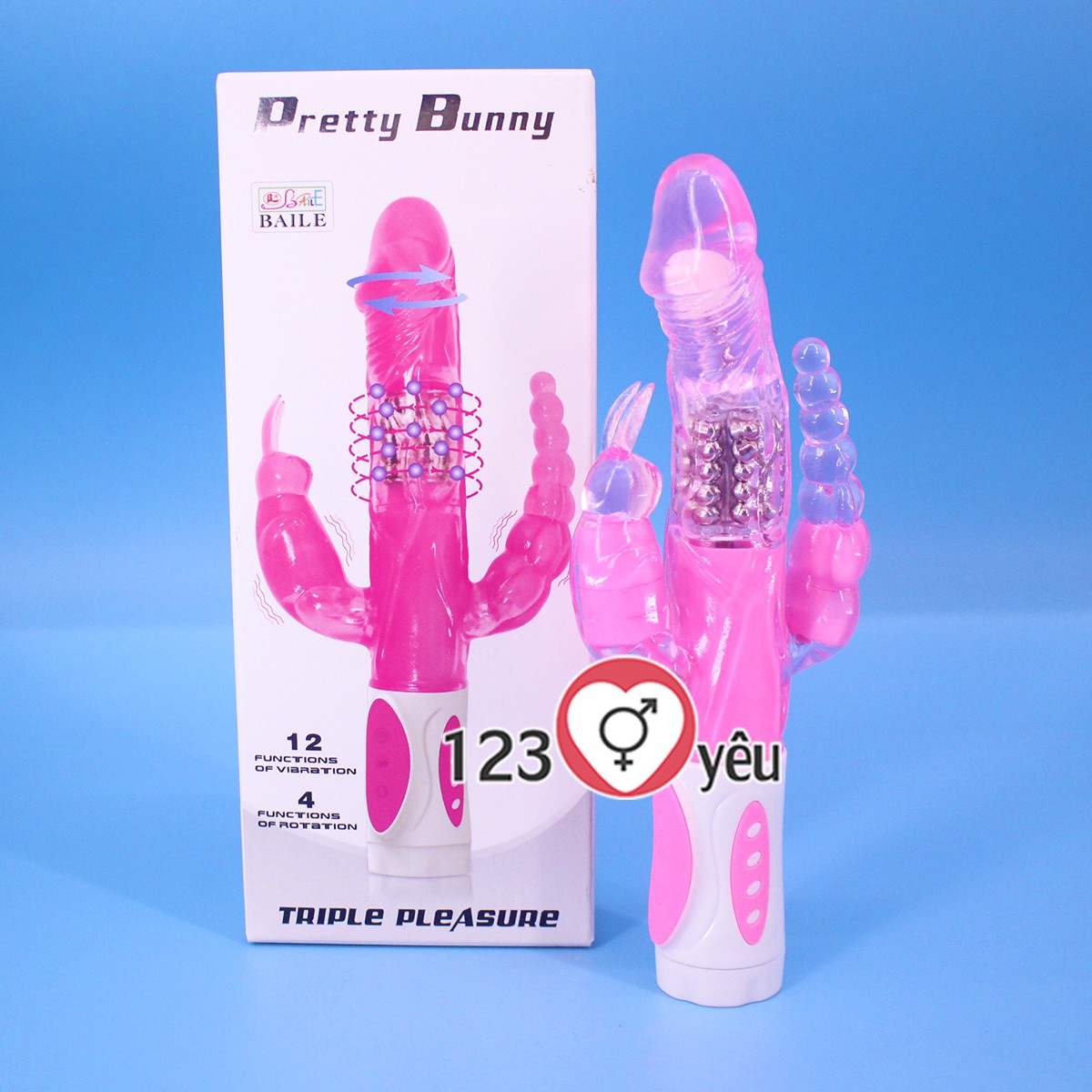 Dương vật giả đa năng Pretty bunny 3 nh&aacute;nh