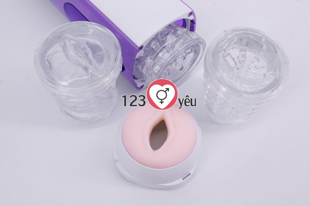 Âm đạo giả rung xoay - thụt - phát nhiệt kết nối Bluetooth Easy Love 6