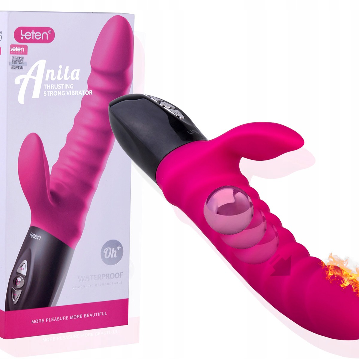 Dương vật giả rung thụt,phát nhi&ecirc;̣t Leten Anita pin sạc