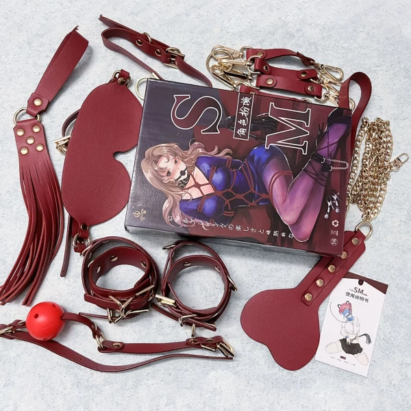 Bộ đồ chơi bạo dâm SM màu đỏ 9 món