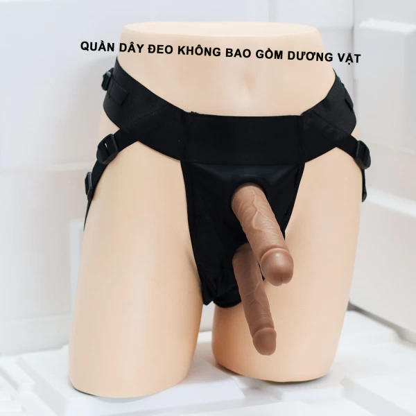 Quần dây đeo gắn 2 dương vật giả tùy ý
