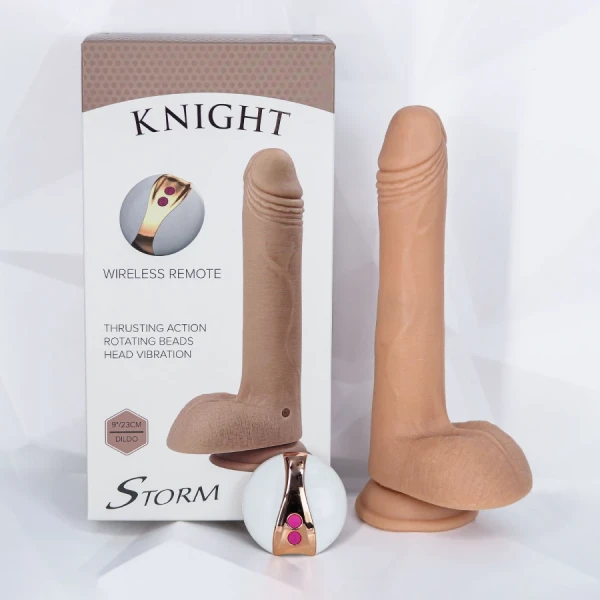 Dương vật giả có đế Knight Storm có điều khiển từ xa